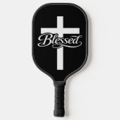 Minimalistisch Blessed Cross Christelijk Geloofson Pickleball Paddle (Achterkant)
