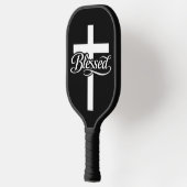 Minimalistisch Blessed Cross Christelijk Geloofson Pickleball Paddle (Links)