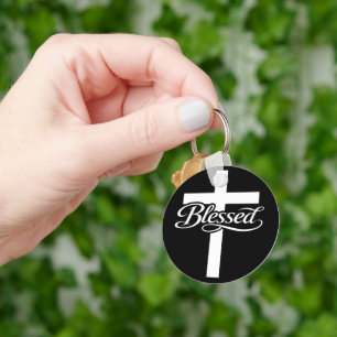 Minimalistisch Blessed Cross Christelijk Gelooofso Sleutelhanger