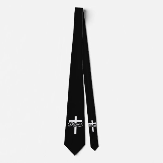 Minimalistisch Blessed Cross Christelijk Gelooofso Stropdas (Voorkant)