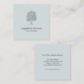 Minimalistisch bloeiende boom Gepersonaliseerd Vis Vierkante Visitekaartje (Voorkant / Achterkant)