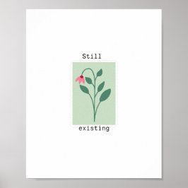 Minimalistisch Bloem Stempelontwerp dat Nog Bestaa Poster