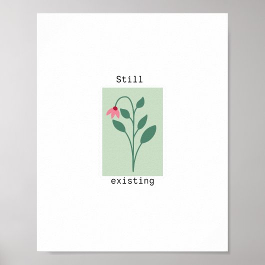Minimalistisch Bloem Stempelontwerp dat Nog Bestaa Poster (Voorkant)