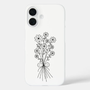 Minimalistisch bloemboeket iPhone 16 hoesje
