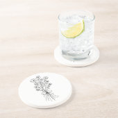 Minimalistisch bloemboeket zandsteen onderzetter (Zijkant)