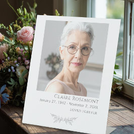 Minimalistisch Bloemen Foto Rouwpodium Bord Reclamebord Met Voetstuk