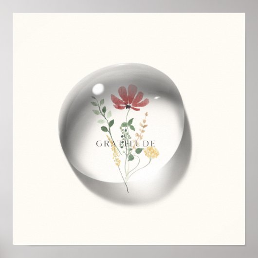 Minimalistisch bloemen waterdruppel ontwerp poster (Voorkant)