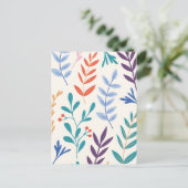 Minimalistisch bloemenblad feestdagenkaart (Staand voorkant)