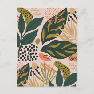 Minimalistisch bloemenblad feestdagenkaart