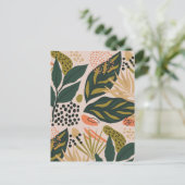 Minimalistisch bloemenblad feestdagenkaart (Staand voorkant)
