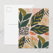 Minimalistisch bloemenblad feestdagenkaart (Voorkant / Achterkant)