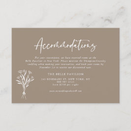 Minimalistisch Bloemenboeket Taupe accommodaties Informatiekaartje