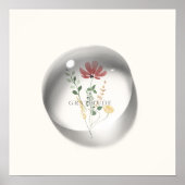 Minimalistisch bloemendesign met waterdruppel poster (Voorkant)