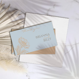 Minimalistisch bloemenhuwelijk bedankje kaart