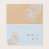 Minimalistisch bloemenhuwelijk bedankje kaart (Buitenkant ongevouwen)