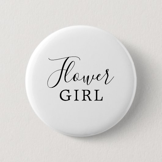 Minimalistisch Bloemenmeisje-Vrijgezellenfeest Ronde Button 5,7 Cm (Voorkant)