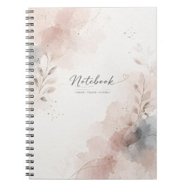 Minimalistisch bloemennotitieboek | Esthetisch aqu Notitieboek