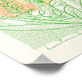  minimalistisch bloemgeel Sinaasappel Abstract Poster (Hoek)