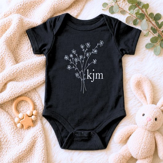 Minimalistisch bloemig monogram romper