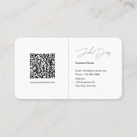 Minimalistisch bloemig Visitekaartje (Voorkant)
