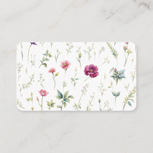 Minimalistisch bloemig Visitekaartje (Achterkant)