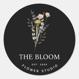 Minimalistisch Bloemist Bloemboeket Label