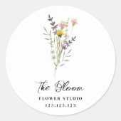 Minimalistisch Bloemist Bloemboeket Label (Voorkant)