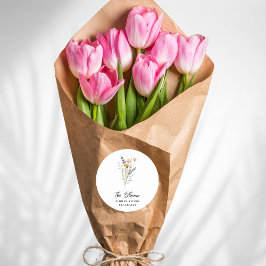 Minimalistisch Bloemist Bloemboeket Label