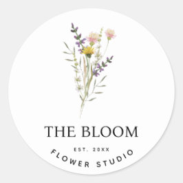 Minimalistisch Bloemist Bloemboeket Label