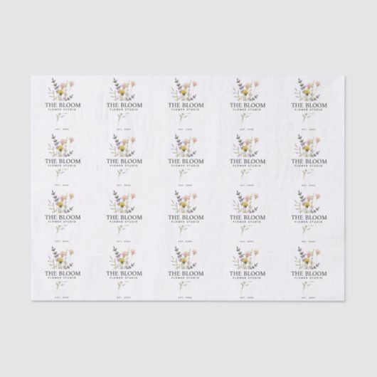 Minimalistisch Bloemist Boetiekhandel Tissuepapier (Voorkant)