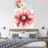 Minimalistisch bloemontwerp canvas afdruk (Insitu (Slaapkamer))