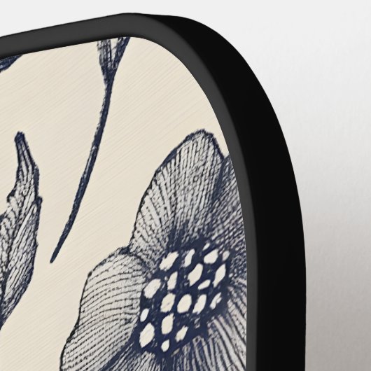 Minimalistisch bloemontwerp met aangepaste naam pickleball paddle (Links Detail)