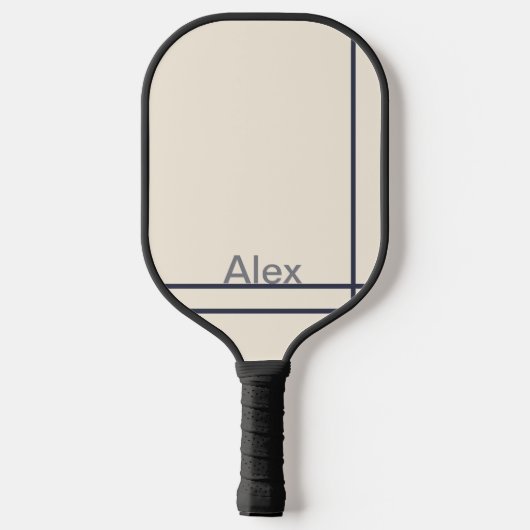 Minimalistisch bloemontwerp met aangepaste naam pickleball paddle (Achterkant)