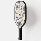 Minimalistisch bloemontwerp met aangepaste naam pickleball paddle (Links)