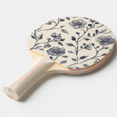 Minimalistisch bloemontwerp met aangepaste naam tafeltennisbatje (Voorkant Gekanteld)