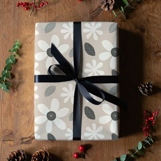 Minimalistisch bloempapier cadeaupapier