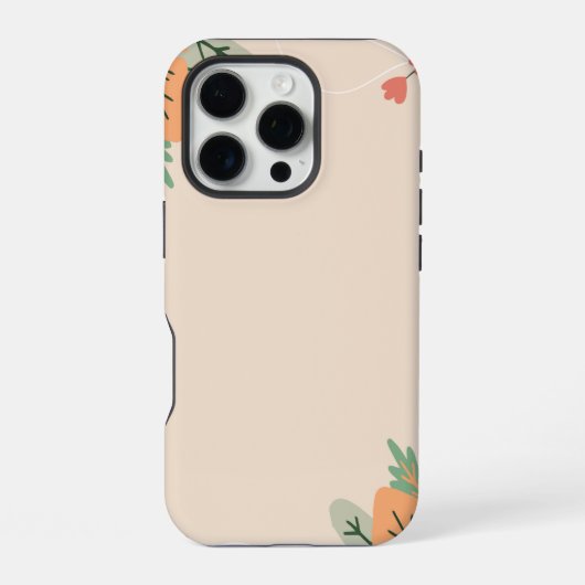 Minimalistisch bloempatroon achtergrond iPhone hoesje (Achterkant)