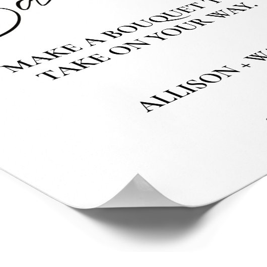 Minimalistisch Bloemstaafteken vrijgezellenfeest Poster (Hoek)