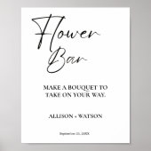 Minimalistisch Bloemstaafteken vrijgezellenfeest Poster (Voorkant)