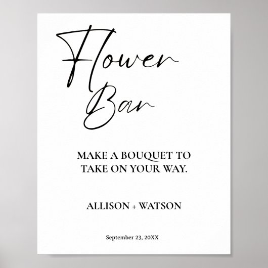 Minimalistisch Bloemstaafteken vrijgezellenfeest Poster (Voorkant)