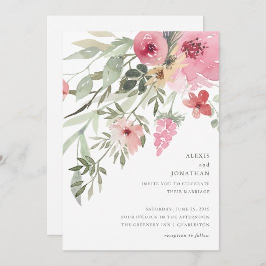 Minimalistisch Bloom | Weddenschap Kaart (Voorkant / Achterkant)