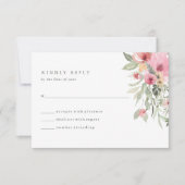 Minimalistisch Bloom | Weddenschap RSVP Kaartje (Voorkant)
