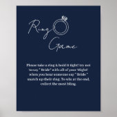 Minimalistisch blu navy ring spel niet zeggen brui poster (Voorkant)