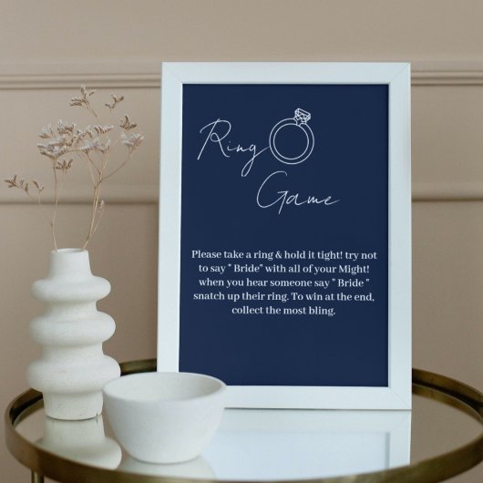 Minimalistisch blu navy ring spel niet zeggen brui poster