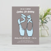 Minimalistisch Blue Ballet Verjaardagsfeest Kaart (Staand voorkant)