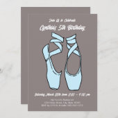 Minimalistisch Blue Ballet Verjaardagsfeest Kaart (Voorkant / Achterkant)