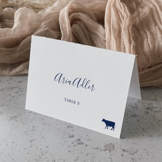 minimalistisch | Blue Beef Meal Option Place Cards Kaart