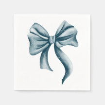 Minimalistisch Blue Bow Genderneutraal Baby shower
