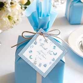 Minimalistisch Blue Jean Baby Denim Baby shower Bedankjes Labels