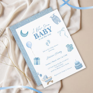 Minimalistisch Blue Jean Baby Denim Baby shower Kaart